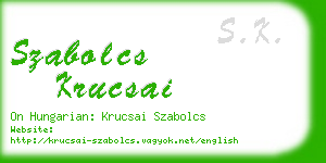 szabolcs krucsai business card